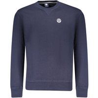 Marineblaues Baumwoll-Langarm-Sweatshirt