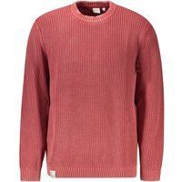 Roter gerippter Strickpullover aus Baumwolle