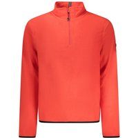 Rotes Fleece-Sweatshirt mit halbem Reißverschluss