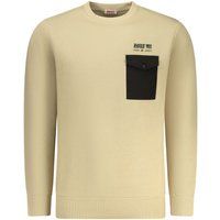 Beige Langarm-Sweatshirt für Herren mit Tasche
