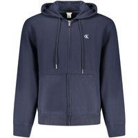 Marineblauer Baumwoll-Hoodie mit Reißverschluss