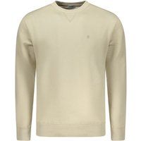 Beiges Baumwollmischung Rundhals-Sweatshirt