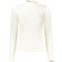 Gerippter Strickpullover mit Stehkragen