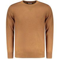 Klassischer brauner Strickpullover mit Viskosemischung
