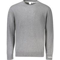 Grauer Baumwollmischungs-Pullover für Herren