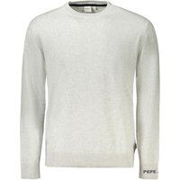 Grauer Baumwollmischungs-Pullover für Herren