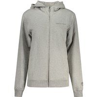 Grauer Damen-Hoodie mit Reißverschluss aus Baumwolle