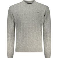 Grauer Herren-Zopfstrickpullover