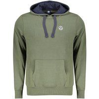 Olivgrüner Baumwoll-Jersey-Kapuzenpullover