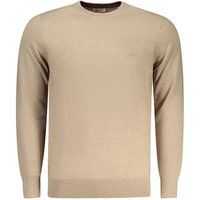 Beige Herrenpullover mit Rundhalsausschnitt