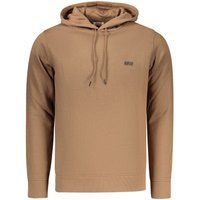 Brauner Baumwollmix-Hoodie mit Logo