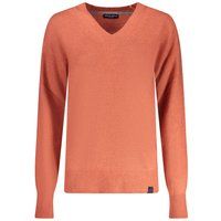 V-Ausschnitt Strickpullover in Koralle