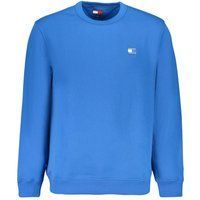 Klassisches blaues Baumwoll-Rundhals-Sweatshirt