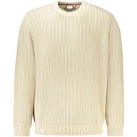 Beige Baumwollstrickpullover für Herren