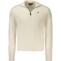 Herren Wollpullover mit halbem Reißverschluss
