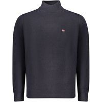 Blauer Herren Strickpullover mit Stehkragen