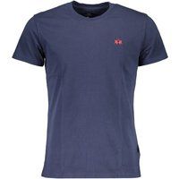 Herren Blaues Baumwoll T-Shirt mit Rundhalsausschnitt