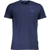 Herren Blaues Baumwoll T-Shirt mit Rundhalsausschnitt