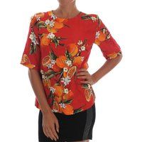 Dolce Gabbana Orange Print Seidentop Tsh1405