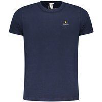Herren Einfarbig Blau Rundhals T-Shirt