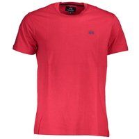 Klassisches rotes Baumwoll-T-Shirt mit Rundhalsausschnitt