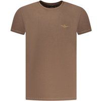Herren braunes Baumwoll-T-Shirt mit Logo