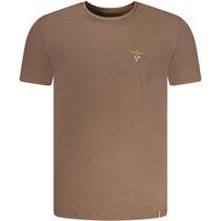Herren braunes Baumwoll-T-Shirt mit Logo
