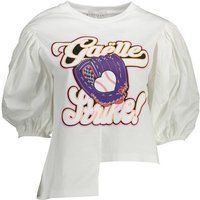 Baumwoll-T-Shirt mit Grafikdruck und Ärmeln