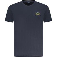 Herren Marineblaues Baumwoll-Logo-T-Shirt
