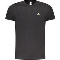 Schwarzes Baumwoll-T-Shirt mit Aufdruck für Herren