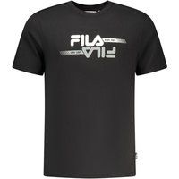 Herren Schwarzes Baumwoll Logo T-Shirt