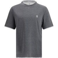 Graues Baumwoll-T-Shirt mit Logo