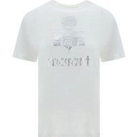 Weißes Leinen T-Shirt mit Logo