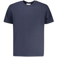 Modernes blaues Baumwoll-Rundhals-T-Shirt