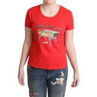 Moschino Tsh5061 Tischfußball T-Shirt Rot