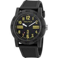 Schwarze analoge Sportuhr mit Silikonarmband