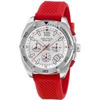 Chronograph Uhr mit rotem Silikonarmband