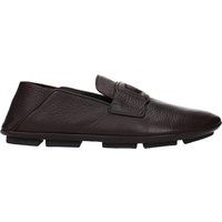 Brauner Lederloafer mit Logo-Detail
