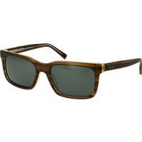 Braune Rechteckige Vollrand-Sonnenbrille