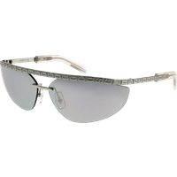 Randlose Schild-Sonnenbrille mit Musterdetails