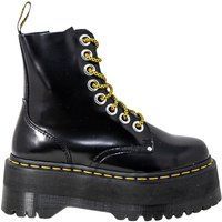 Schwarze Plateau-Schnürstiefeletten