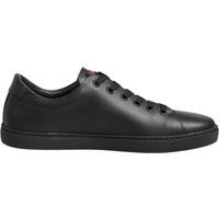 Schwarze Leder Low-Top Sneakers