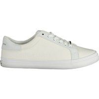 Weißer Canvas Low-Top Mode Sneaker