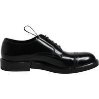 Glänzende schwarze Derby Schuhe aus Leder