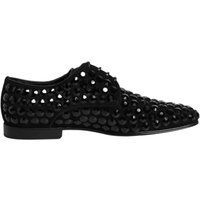 Dolce & Gabbana Schwarze Wildleder Strass Derby Schuhen
