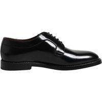 Glänzende Derby Schuhe aus schwarzem Kalbsleder
