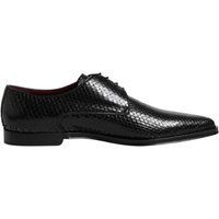 Schwarze Derby Schuhe aus Pythonleder für Herren