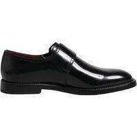 Eleganter schwarzer Leder-Monk-Strap-Schuh