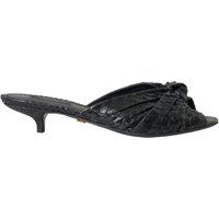 Schwarze Pythonleder Kitten Heel Pantoletten