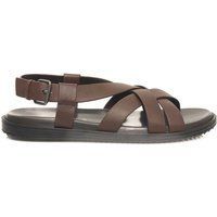 Gewebte Leder-Criss-Cross-Sandalen
